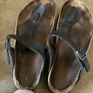 Well-worn women’s sandals THREE PAIRS